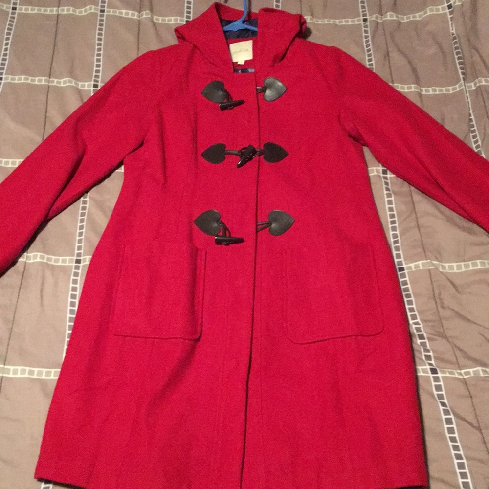 ModCloth Theater Greetings Coat in Crimson